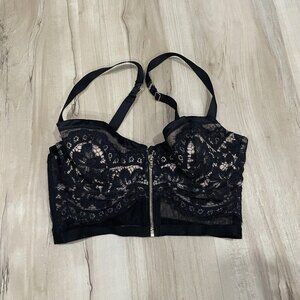 Victorias Secret Long Line Underwire Lined Demi Bra‎ Black 34C
